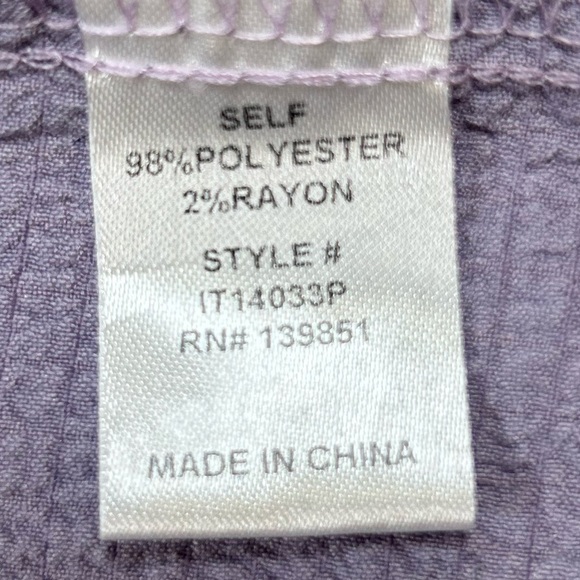 ODDY Smocked 3/4 Puff Sleeve Lavender Blouse. Size 2X - Picture 7 of 8